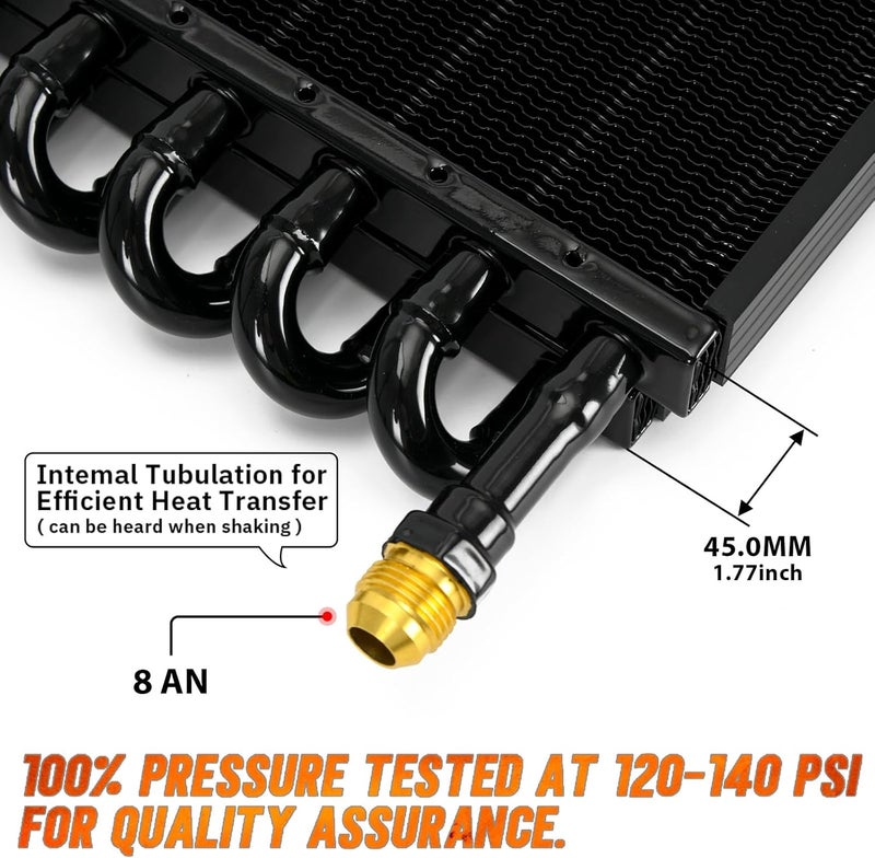 SJDYYMX Universal 1/2" Transmission Cooler Aluminium alloy 16 Pass Tube & Fin Black - Image 4